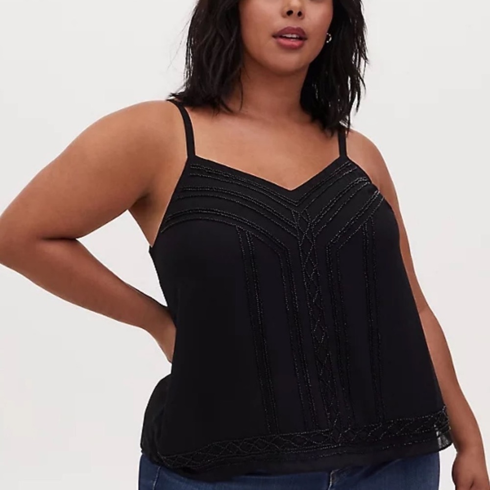 Torrid Chiffon Beaded Swing Cami